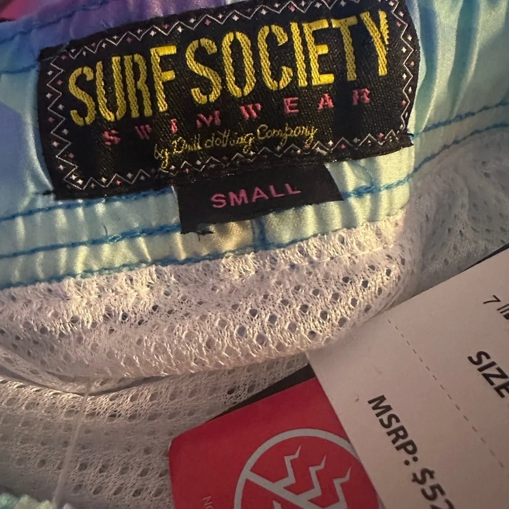 Surf Society colorful print swim shorts s